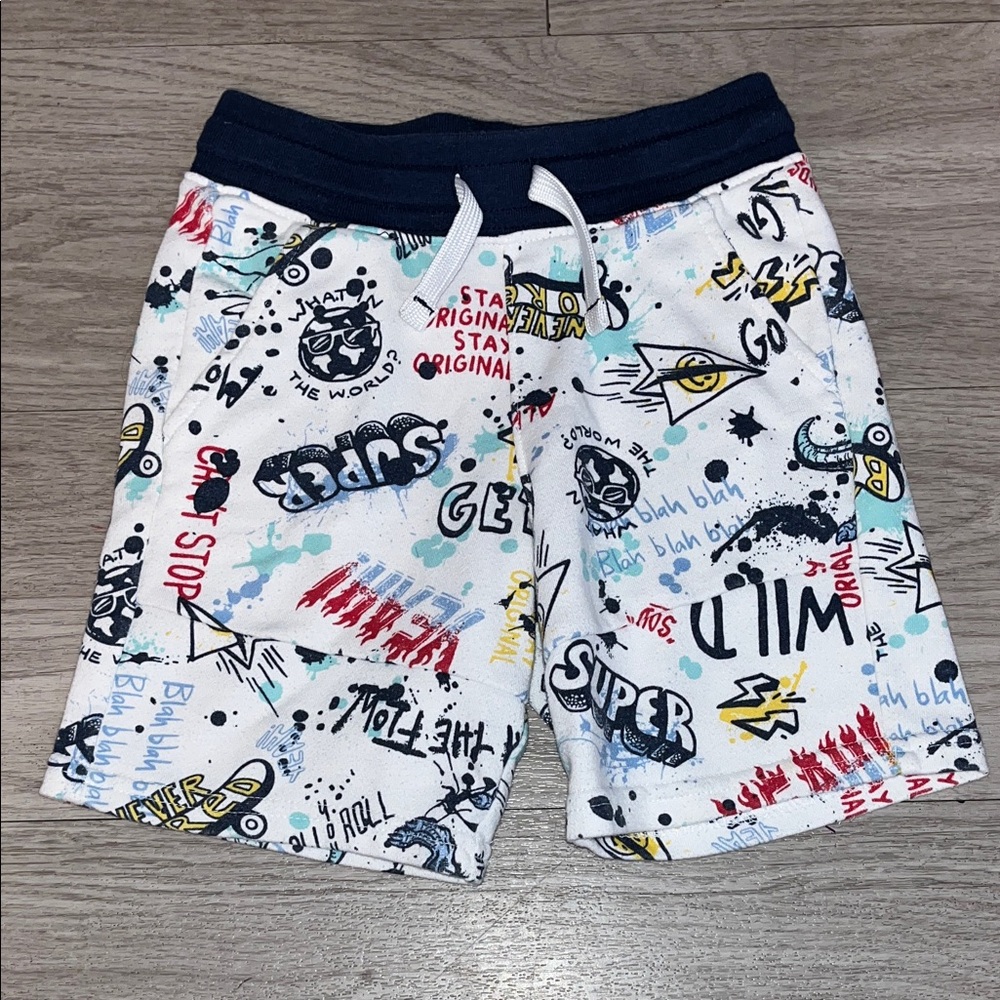 Kids Graphic Graffiti Print Sweat Shorts
